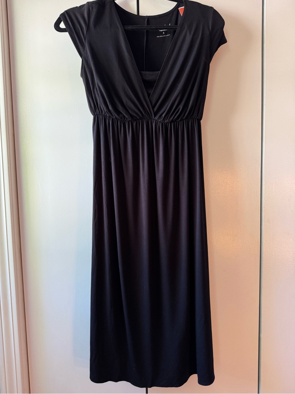 Isabel Maternity by Ingrid & Isabel Black Crossover Nursing Midi Dress - Size S